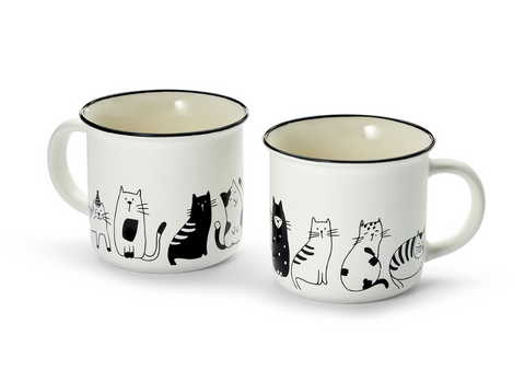 Black and White Cat bögre