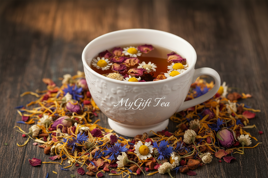 MyGift Tea pohár virágos teával
