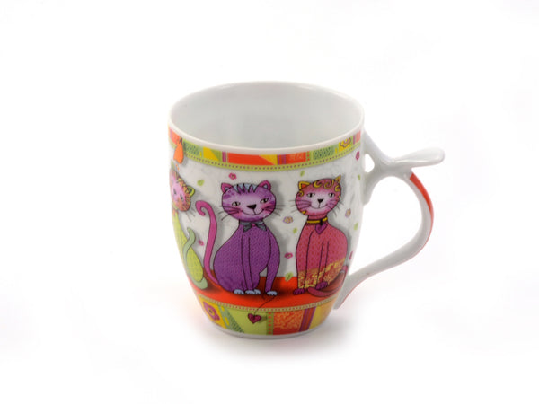 Három macskás bögre hamburgi porcelán