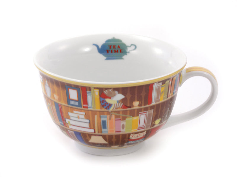 Tea Time Könyvtáros okos macska bögre