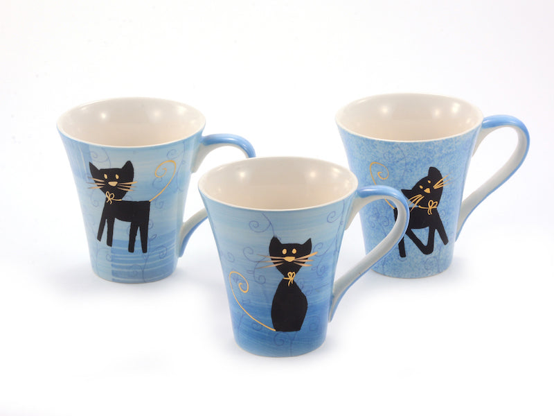 Miau fekete macskák bögrék