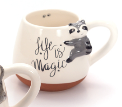 Nagy bögre rókával és pandával, mosómedvével, lajhárral