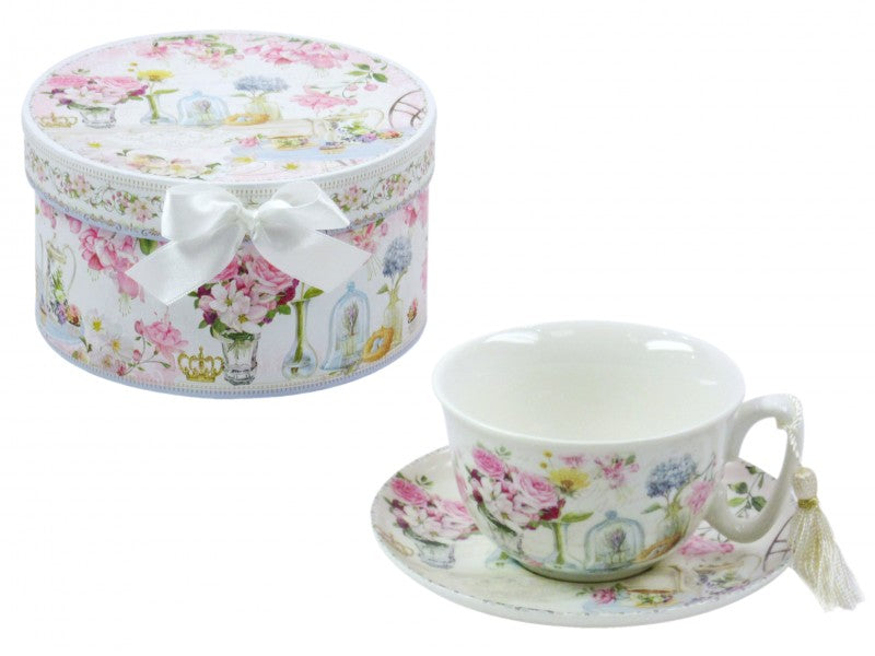 Teáscsésze alátéttel díszdobozban romantikus Florance