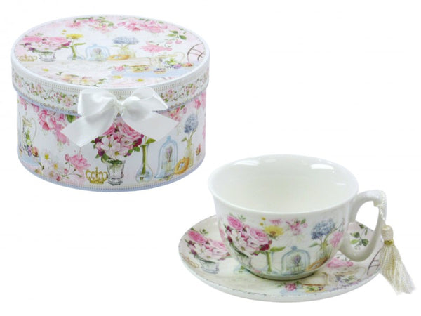 Teáscsésze alátéttel díszdobozban romantikus Florance
