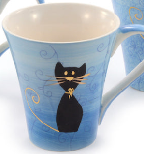 Miau fekete macskák bögrék