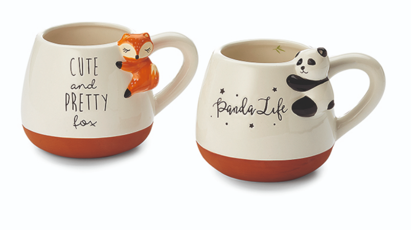 Nagy bögre rókával és pandával, mosómedvével, lajhárral