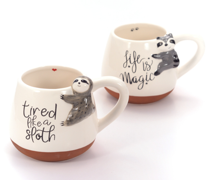 Nagy bögre rókával és pandával, mosómedvével, lajhárral