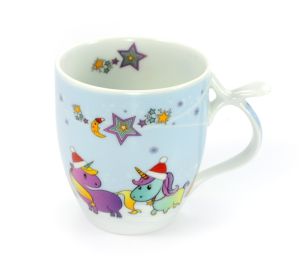 Unikornis karácsonyi porcelán bögre 3dl